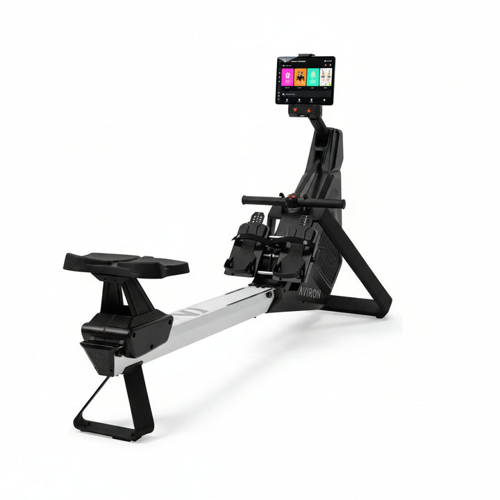 Stronggo Rowing Machine with Ipad Integration—Dual Air & Magnetic Resistance up to 100 Lbs | Game-Based Workouts, Compact Storage Design
