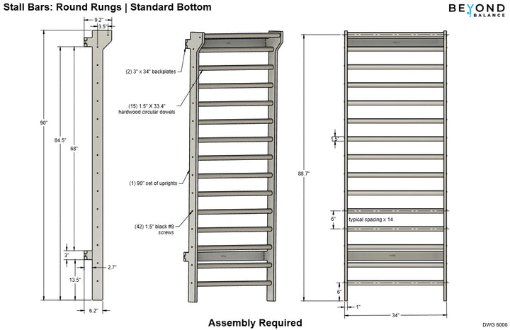Beyond Balance Wall-Mounted Wooden Stall Bars