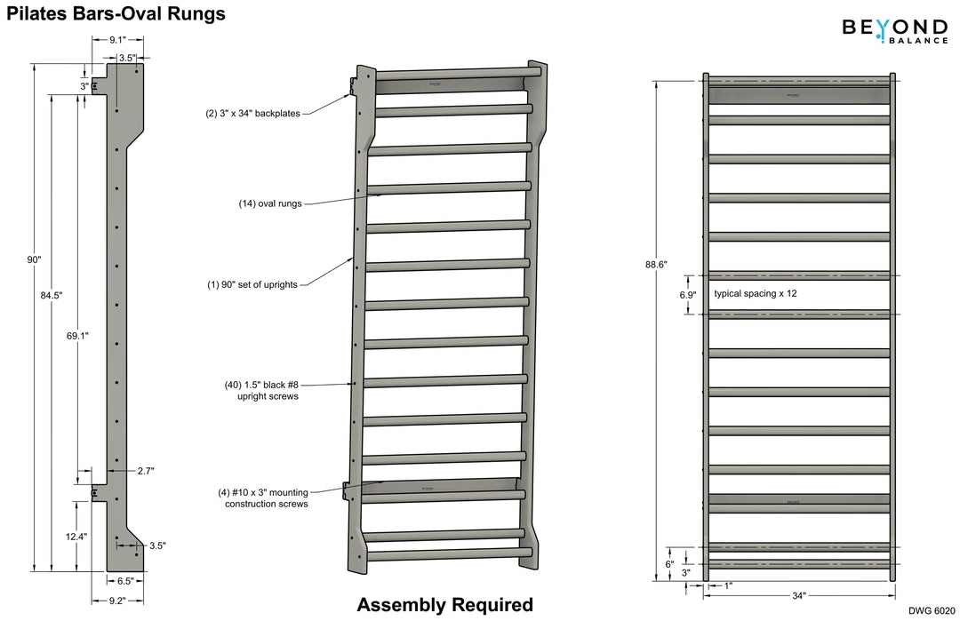 Beyond Balance Wall-Mounted Wooden Stall Bars