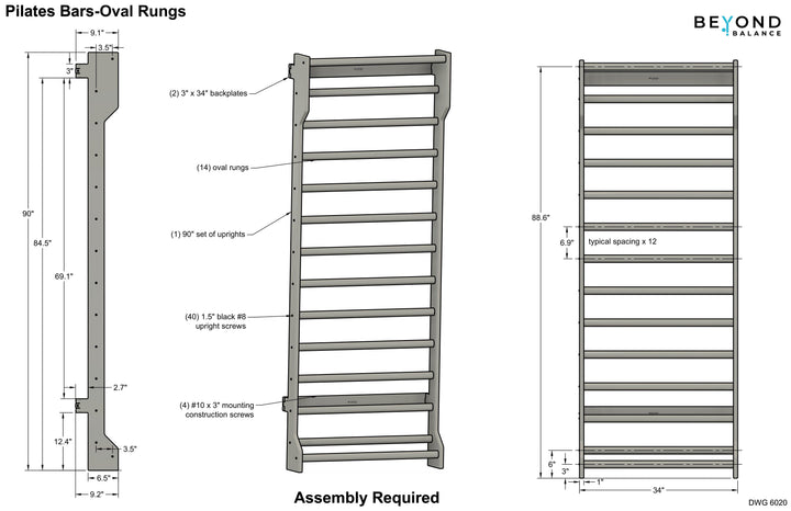 Beyond Balance Wall-Mounted Wooden Stall Bars