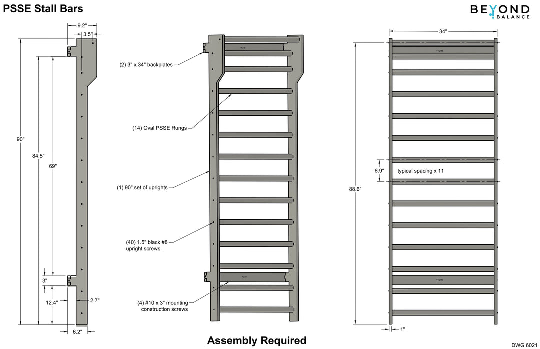 Beyond Balance Wall-Mounted Wooden Stall Bars