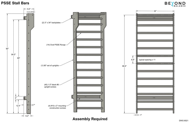 Beyond Balance Wall-Mounted Wooden Stall Bars