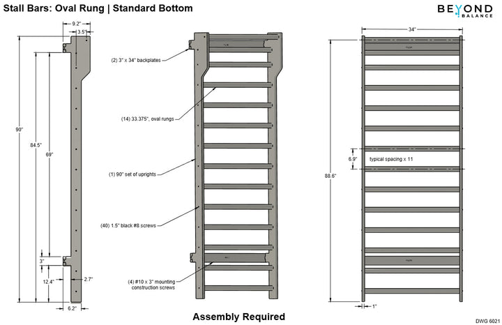Beyond Balance Wall-Mounted Wooden Stall Bars