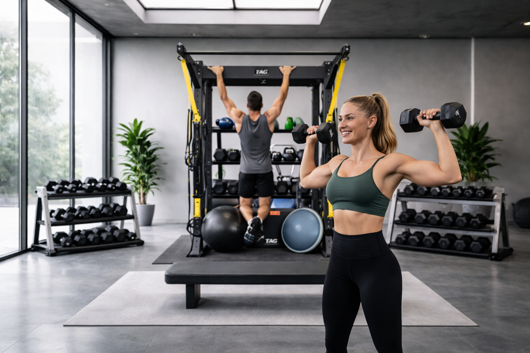 TAG Fitness Hospitality Single Bay Bolt Down Training & Storage System with Accessories Gym Rack Station 92” x 68” x 52