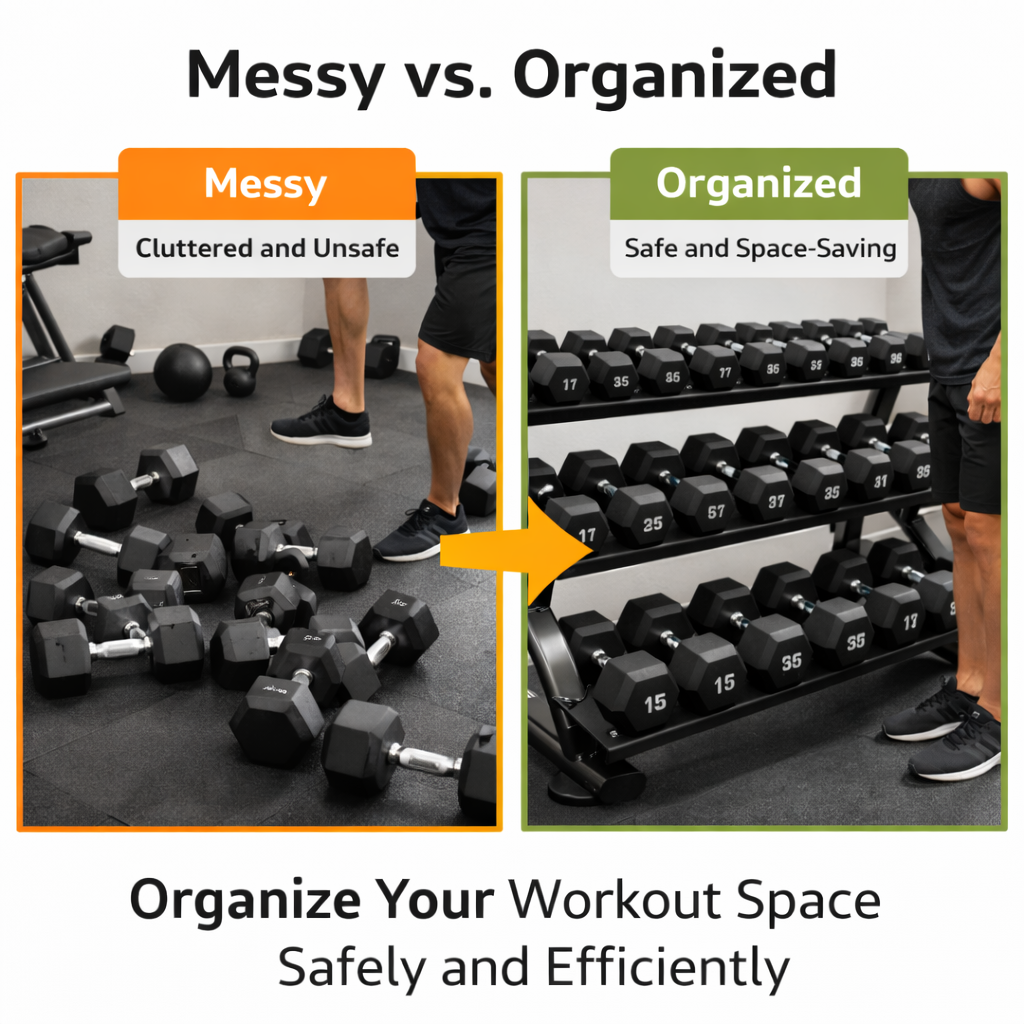 TAG Fitness 3-Tier Dumbell Rack, 10 Pair Commercial Weight Storage with Saddles, Heavy Duty Gym Organizer Stand, Black Frame