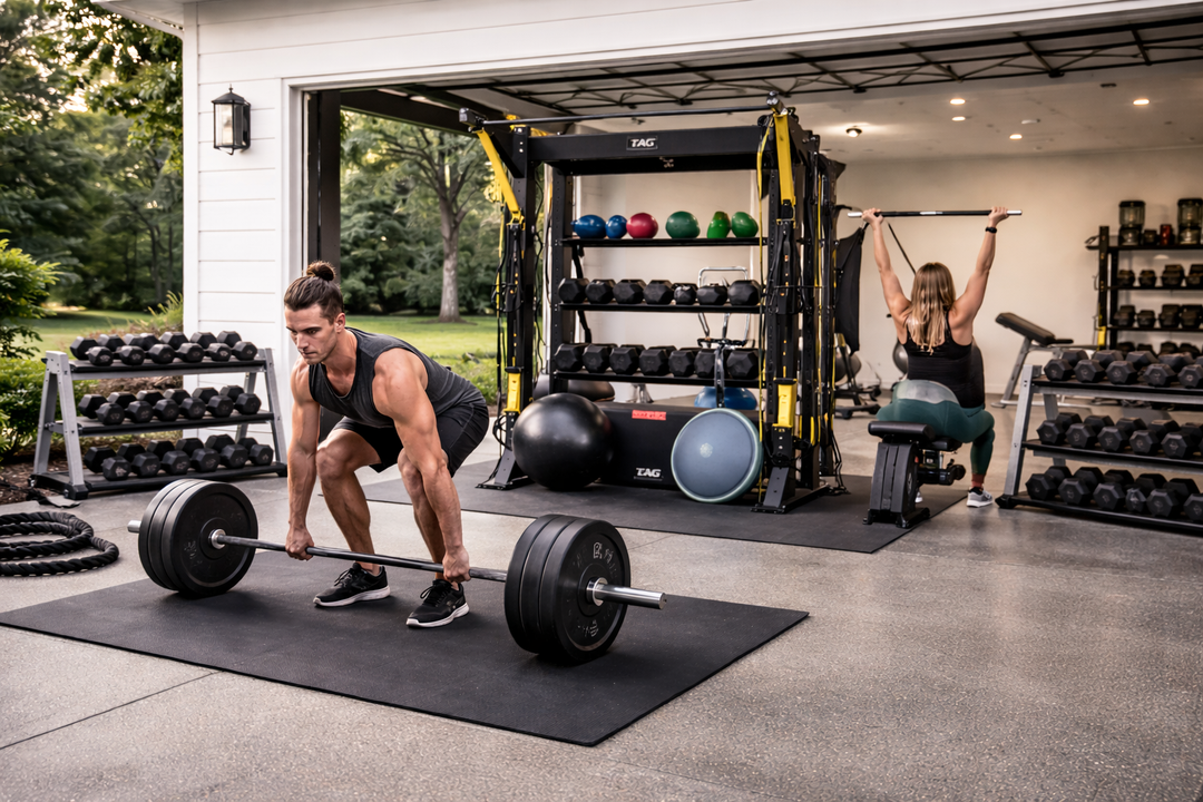TAG Fitness Hospitality Single Bay Bolt Down Training & Storage System with Accessories Gym Rack Station 92” x 68” x 52