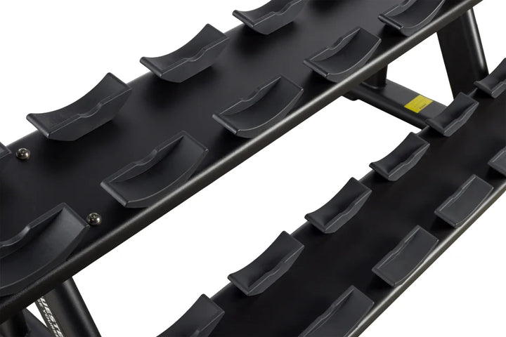 TAG Fitness Laser Cut Saddle Rack 2 Tier Commercial Dumbbell Storage Rack Numbered 55 to 100